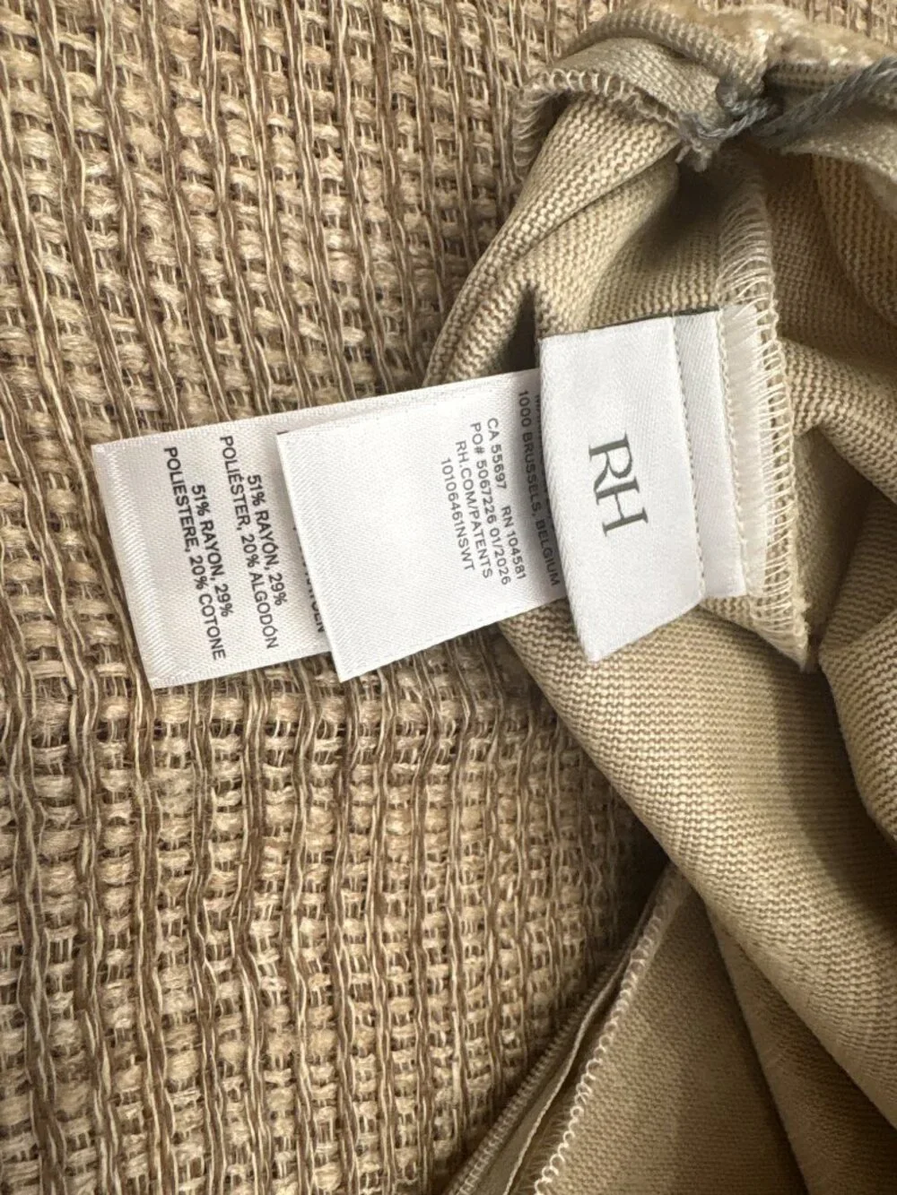 RH Restoration Hardware Velvet Brushstroke Abstract Pillow Cover